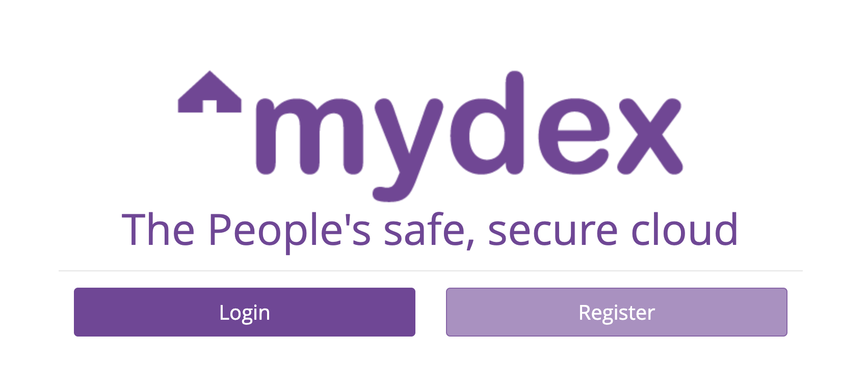 Mydex Member landing page