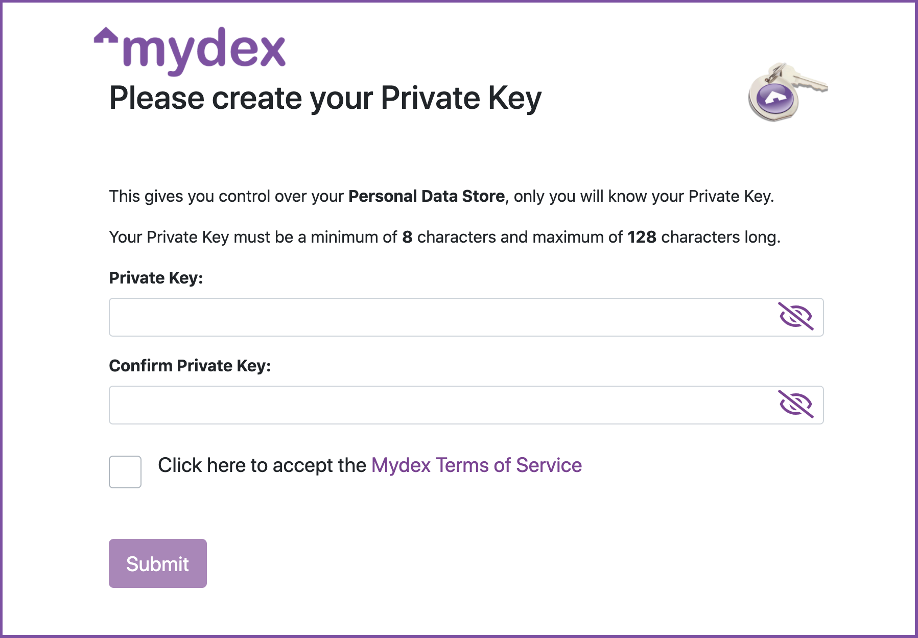 private key page example